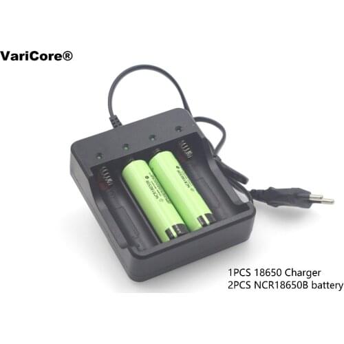 2pcs Brand new battery 18650 3.7 V 3400 MAH Li ion Rechargeable battery Flashlight batteries+18650 battery charger intelligent