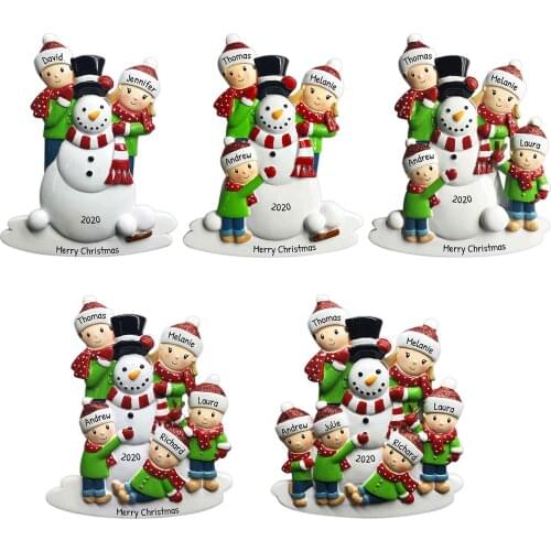 2020 Quarantine Christmas Snowman Personalized Family Ornament PVC DIY Name Blessing Ornaments Christmas Tree Hanging ideal