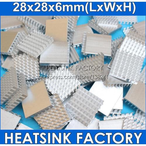 High Quality 10pcs/lot 28x28x6mm Aluminum Heatsink Heat Sink Radiator For Electronic Chip Cooling