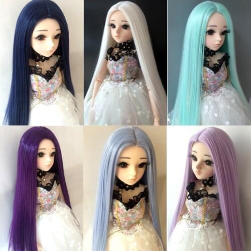 SD BJD Doll Accessories Multicolor Long Straight Hair Wig 1/3 1/4 1/6 1/8 BJD Wig Doll High Temperature Fiber Hair Free Shipping