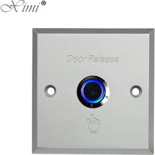 Free Shipping 10pcs Metal Aluminium Alloy Exit Button With Led Light Push Exit Switch Door Release Button For Access Control