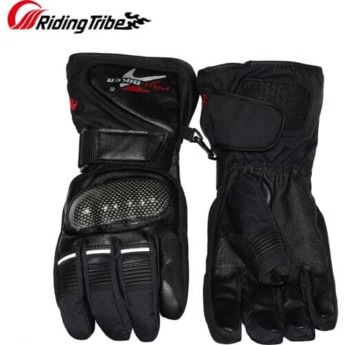 Free Ship Motorcycle Gloves Racing Waterproof Windproof Winter Warm Leather Cycling Bicycle Cold Guantes Ski gloves
