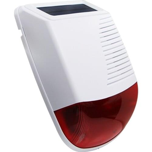 MULO Wireless Outdoor Solar Sound & Light Alarm Motion Sensor Powered strobe Siren DC 3.7V as alarm host for Home Shop Garage