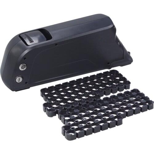 Down tube bottle empty battery case for 52pcs of 18650 cells for 24V 36V 48V 52V battery pack