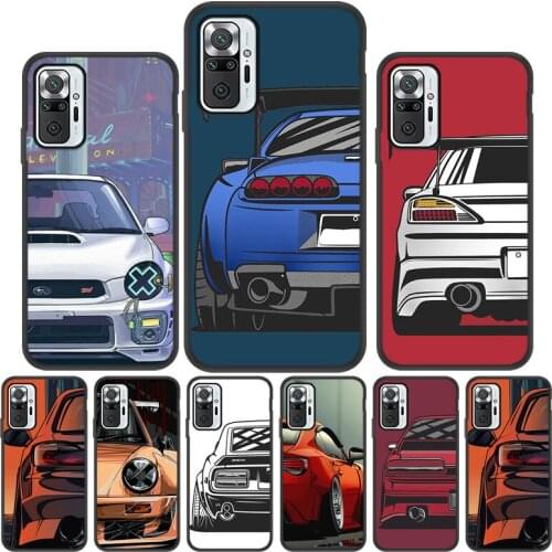 JDM Sports Cars Phone Case For Xiaomi Redmi Note 10 Pro Case Redmi Note9 9 Pro Max 8 8T 10Pro 9S 10S 7 9T 9A 9C NFC 8A 7A Cover