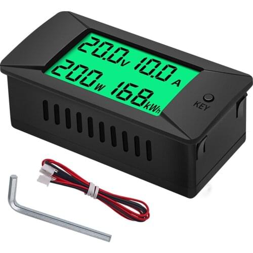 Digital Voltmeter Ammeter Wattmeter Voltage Current Power Meter Volt Detector Tester Monitor DC0-300V 50A 100A LCD Energy Meter