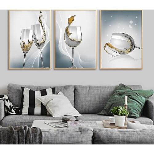Unframed Room decor Aesthetic Wine Glass Canvas Print Poster No Frame Minimalist Wall Art For Living Room Home Decor Picture