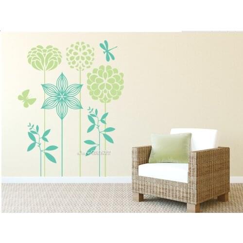Decorative Flowers Wall Stickers E-co Friendly PVC Wall Decals Creative Artistic Home Wallpaper DIY Self-adhesive Mural SA654