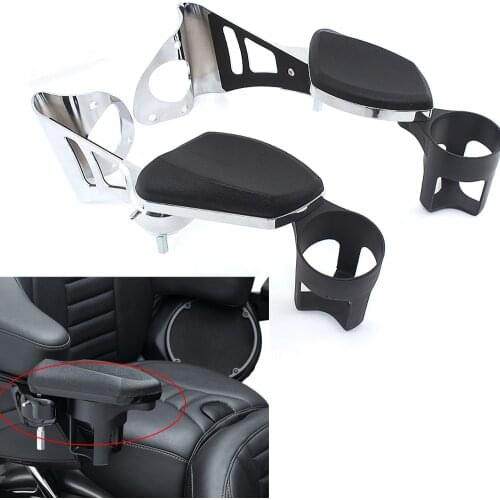 Motorcycle Drinking Holder Cup Adjustable Passenger Armrest Bracket For Harley Touring Electra Glide Road Glide Ultra 2014-up