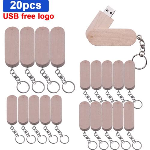 20pcs/lot Wooden USB 2.0 With Box usb flash drive Laser Engraving pen drive 4GB 8GB 16GB 32GB 64GB pendrive Free logo customized