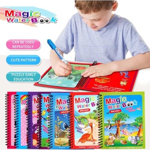 Montessori Toys Reusable Coloring Book Baby Magic Water Drawing Books Sensory Early Educational Toys Kids Learning Birthday Gift