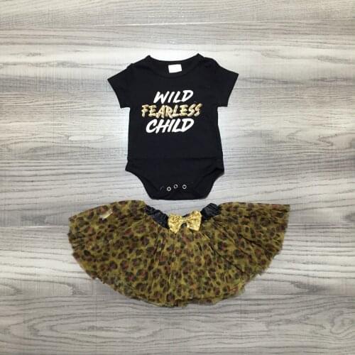 Girlymax Summer Baby Girls Short Sleeve Cotton Boutique Romper Clothes kidswear Kids Clothing Wilk Child Leopard Tutu Skirt