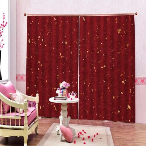 Red curtains wedding curtain Customized size Luxury Blackout 3D Window Curtains For Living Room