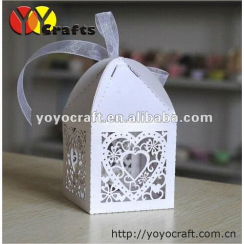 Laser cut free logo heart 50pcs indian wedding favor boxes