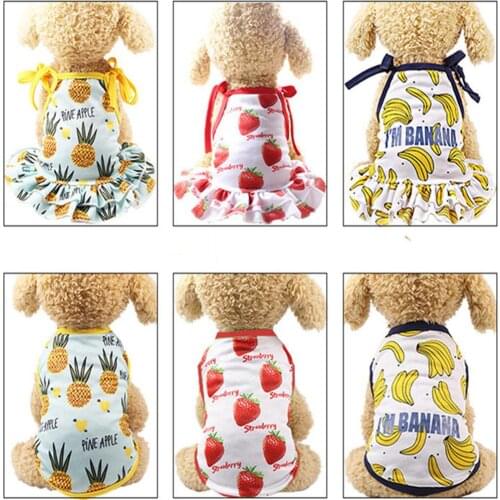 Pet Dog Cat Puppy Summer Bottoming Fruits Pattern Shirt Dress Clothes Shirt New Arrival Dropshipping