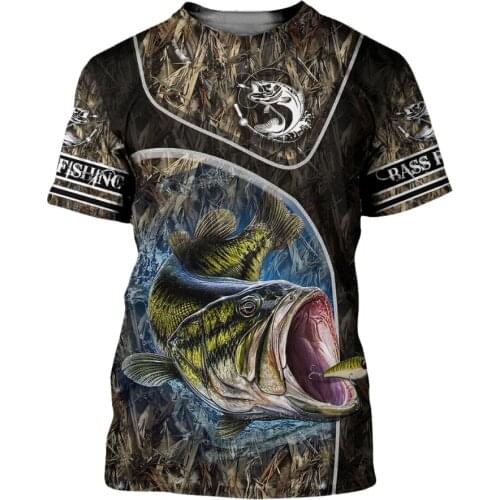 Summer Fashion Men Animal T-shirt Crappie Fishing and Deer Hunter 3D Printed Harajuku Short Sleeve T shirts Unisex Casual Tops