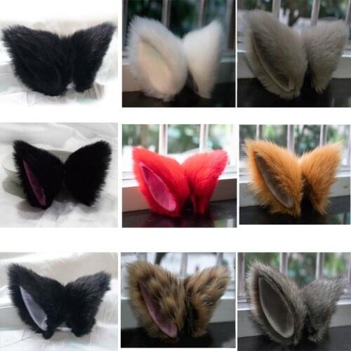 HOT New cat ear clip Costume party COS cat ear tail Halloween Cute Fancy Cosplay Party Anime Cat Ear Clip Hairpin Pair