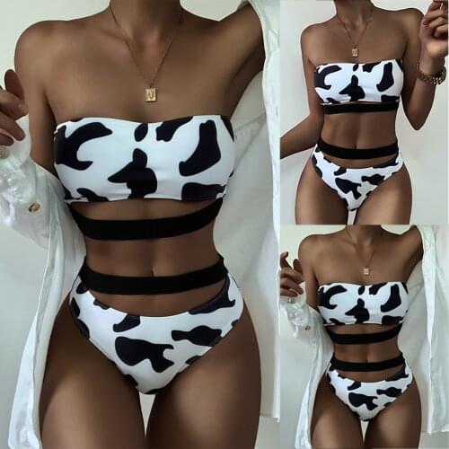 Sagace Bikini Bra womens Cow Print split swimsuit solid sexy bikini new collection swimsuit bañadores mujer 2021