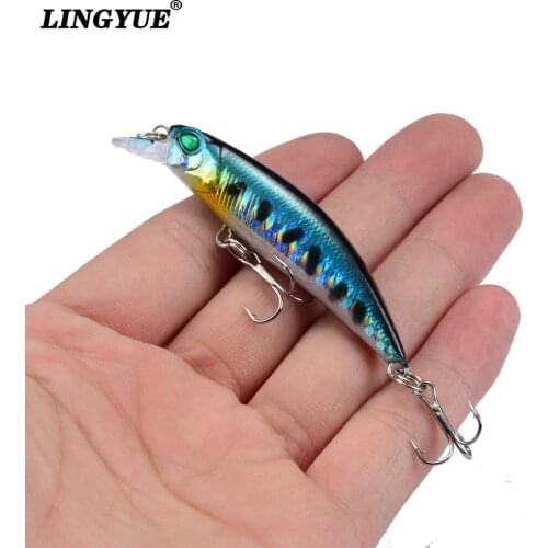 LINGYUE New 1PCS Hard Minnow Fishing Lures 6.5cm 4.2g Crankbaits Fishing Carp Small Baits Artificial Lure Two Hooks Tackle