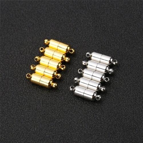 5set Gold Color Magnetic Clasps For Diy Jewelry Making Bracelet Hooks Metal Copper Magnet Clasp Necklace Connectors Findings