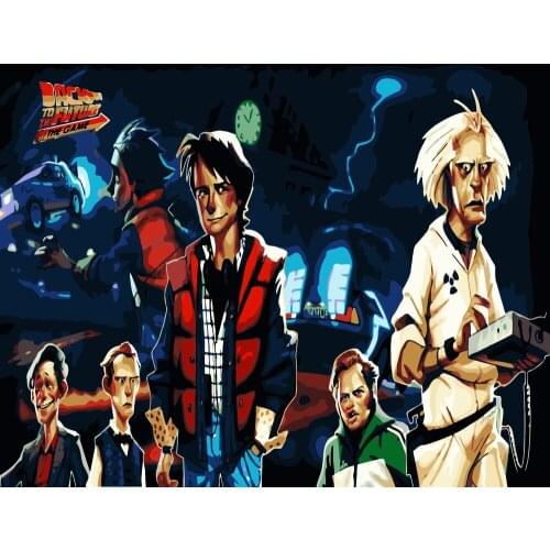 MaHuaf-i329 Back to the future DIY oil painting by numbers on canvas hand painted movie wall art picture living room home decor