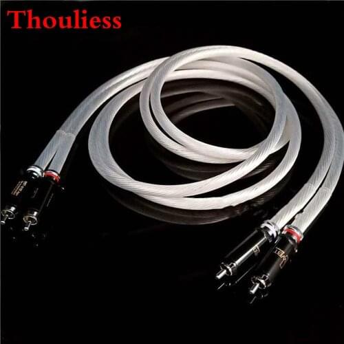 Thouliess Pair HIFI RCA Cable Audio Cable 7N OCC Silver Plated Interconnect Cable With Rhodium-plated white gold WBT-0102 AG
