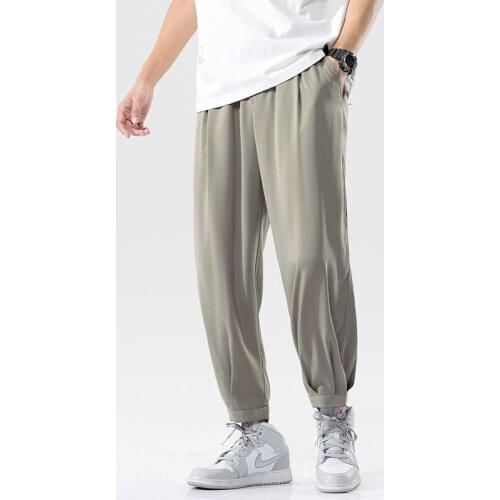 Minimal Men Fashion Work Pants Daily Commuting Plus Size Wide Leg Pants Men Drawstring Sweatpants Comfortable Sports Fitness