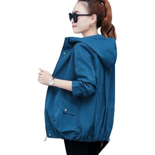 New Women Jacket Plus Size 2020 Autumn New Long Sleeve Casual Hooded Windbreak Female Street Loose Coat Female Jackets P593