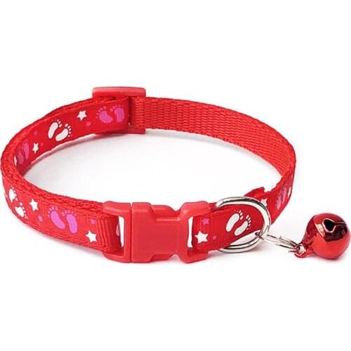 Pet patch collar dog cat single footprint bell collar cat buckle collar self-operated cat dog collar