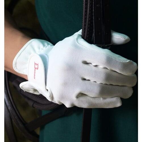 Horse Riding Gloves Kids Child Breathable Horseback Accessory Anti-Slipping Men Women Sport Black White Equestrian Hands Gloves