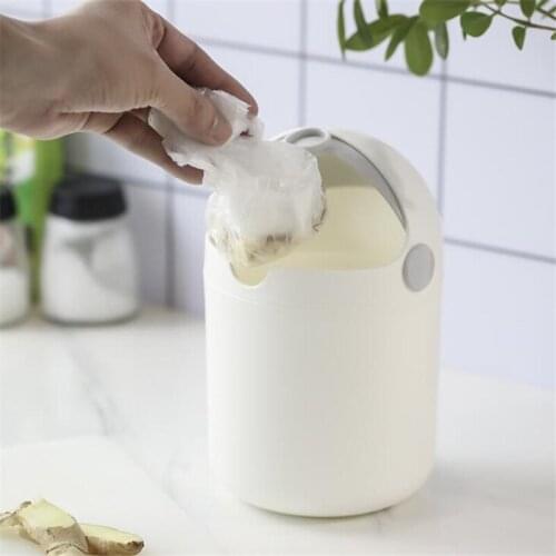 Plastic Desktop Car Trash Can Home Kitchen And Living Room Mini Waste Trash Can Slide Trash Container Holder Car Supplies