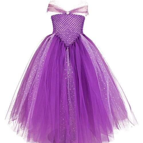 Girls Princess Sequins Tutu Dress Kids Fluffy Long Yulle Dress Prom Dress Birthday Party Halloween Tutu Costume