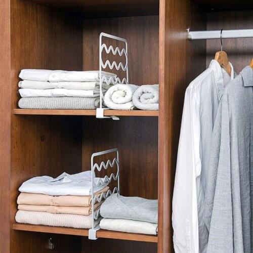 1pc Shelf Dividers Wardrobe Storage Layered Separator Closet Shelves Books Towels&Hats Separators Clothing Organizer H99F