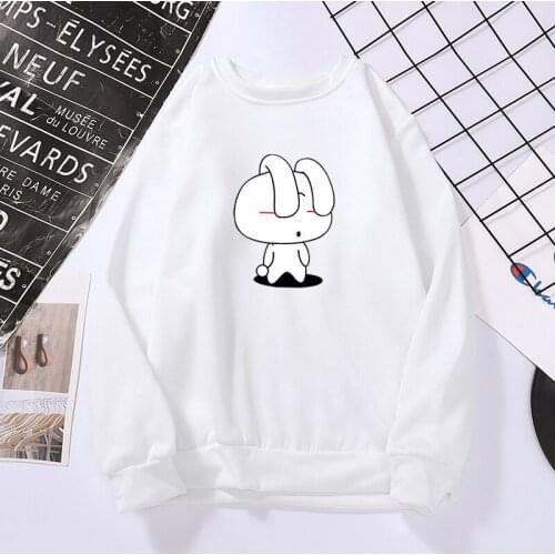 Harajuku Shy Bunny Mens Womens Sweatshirt Personalized Printed Fleece Pullover Lil Peep Hoodie Mens Womens Streetwear