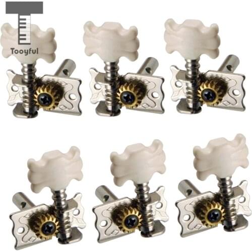 Tooyful 6 Pieces Open Guitar String Tuning Pegs Tuners Tuning Keys 3L 3R for Acoustic/Classical Guitar Parts