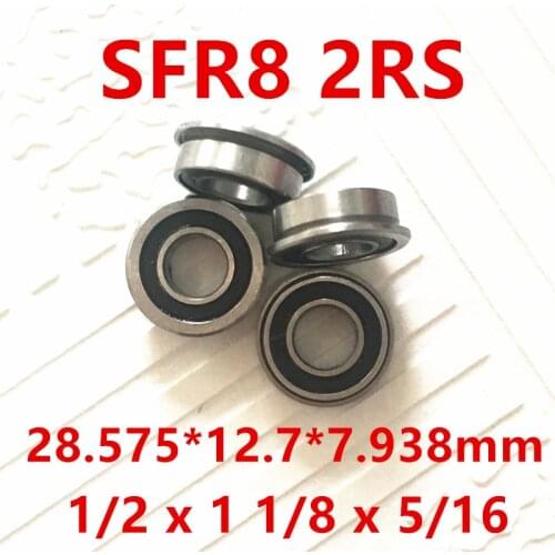Thrust Bearing Rolamentos Free Shipping 10 Pcs Sfr8-2rs Flange Bearings 1/2 X 1 1/8 5/16 Rubber Sealed Flanged Ball Sfr8 2rs
