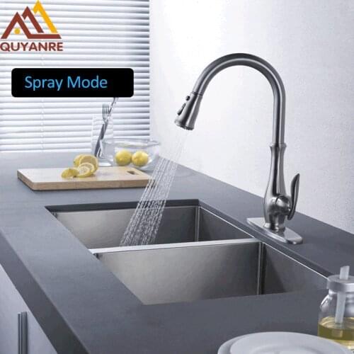 Vidric Brushed Nickel Kitchen Faucet Pull Out 3 Function Sprayer 360 Rotation Kitchen Sink Mixer Tap torneira para cozinha