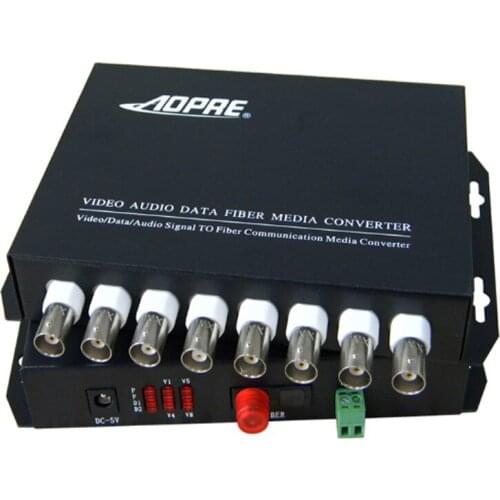 High Quality 8 Channel Video RS485 data Converter Fiber optic Optical Media Converter -Transmitter & Receiver CCTV