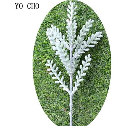 YO CHO 1pc Artificial Succulent Plante Fuzzy Antlers Grass Leaf Flores Home Wedding DIY Decoration Fake Flower Plant Tree Branch