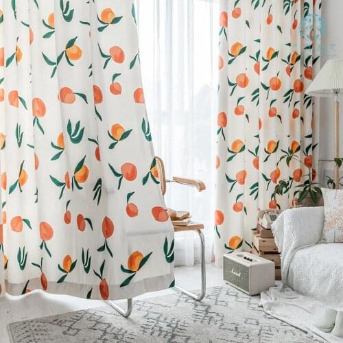 Nordic Ins Curtains for Living Room Bedroom Window Morandi Paint Peach Customized Childrens Room Blackout Curtains Cute Drapes