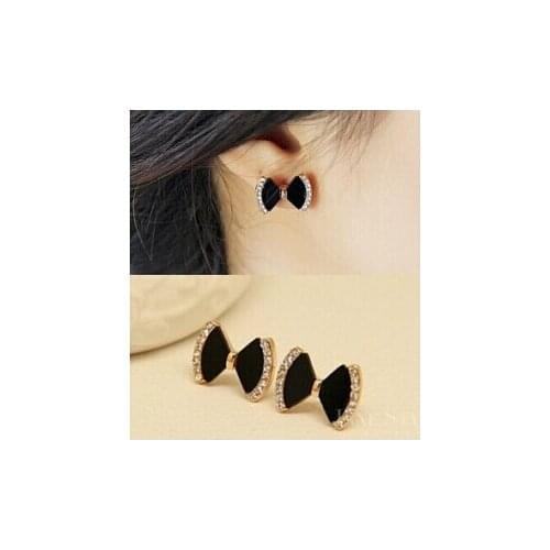 EY661 2019 hot sale Fashion Beach Crystal Alloy Ornaments Bow Stud Earrings Female Prisoner Wedding Party Gifts