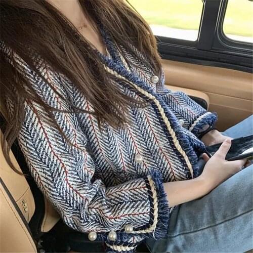 Stripe Print Elegant Blazer Fashion Women Harajuku Loose Korean Retro Basic Jackets Goth Kpop Clothes Chic Y2k Outerwear Female