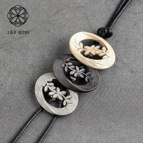 Vintage Flower Jewelry for Women Choker Necklace Long Rope Chains Suspension Jewellery Alloy Statement necklaces & pendants 2021