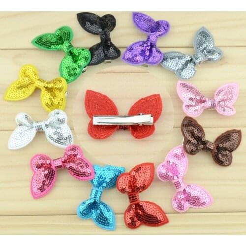 120 pcs/lot , 2" Sequin butterfly Clip , Sequin Hair Bow, Hair Bow Hair Accessories