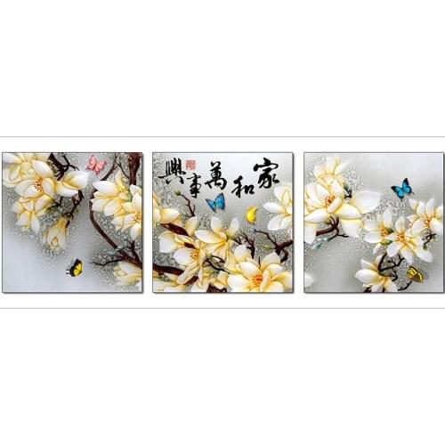 3pcs Print poster canvas Wall Art orchid flowers home Decoration art oil painting Modular pictures on the wall Unframed S585A