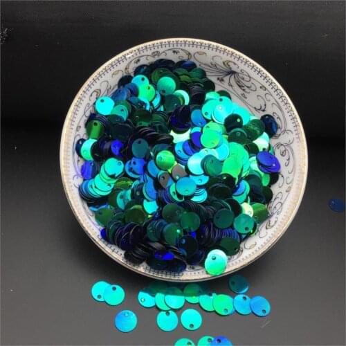 8mm 50g Flat Round Sequins PVC Paillette For Crafts Belly Dance Garments With 1 Side Hole Black Green Confetti Spangles