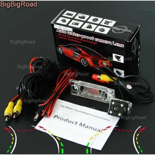 BigBigRoad Car Intelligent Dynamic Track Rear View Camera Backup Reversing Camera Night Vision For Audi A5 Q5 TT A4L