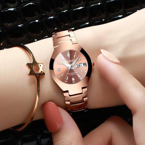 Fashion Women Watch 3ATM Waterproof Casual Quartz Movement Ladies Wristwatch Stainless Steel Strap Adjustable Watchband Clock