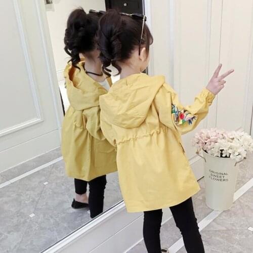 Kids Windbreaker Flower Grils Trench Coat for Girls Costume Cotton Baby Trench Coat Kids Coat for Girl Outfits Children Clothes