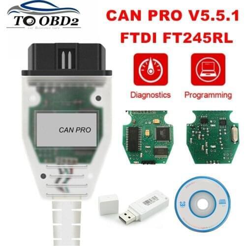 For VAG CAN PRO V5.5.1 FTDI FT245RL Chip VCP OBD2 Diagnostic Interface Support Can Bus UDS K Line for AUDI Without USB Dongle